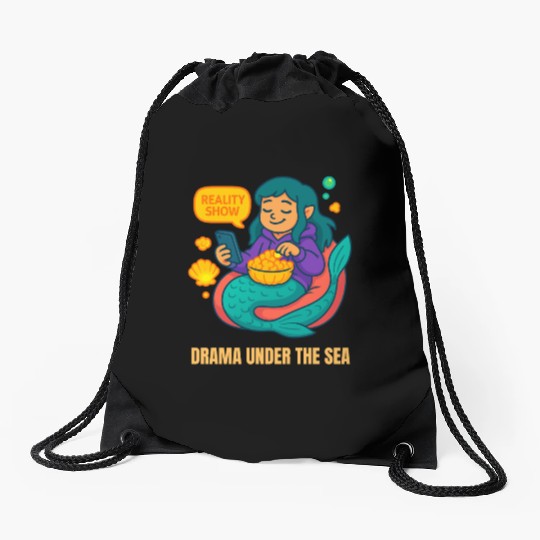 Drama Under the Sea Drawstring Bags