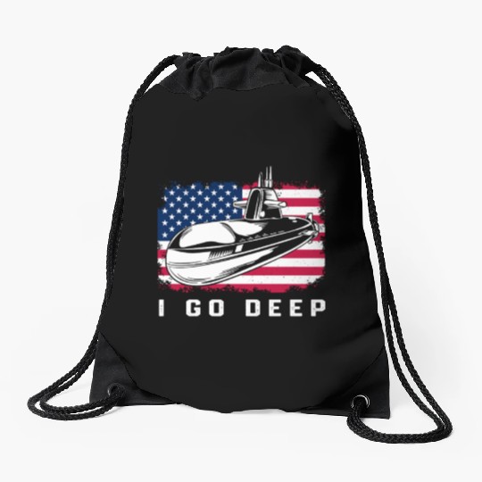 Patriotic American Submarine Veteran Drawstring Bags