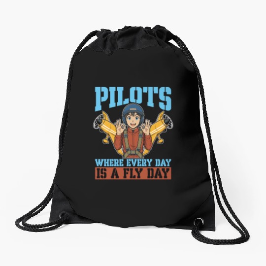 Aerobatic Pilots Where Everyday Is Paragliding Drawstring Bags