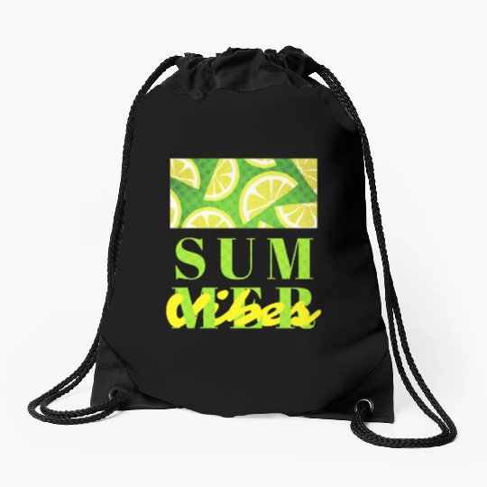 Lemon Fresh Summer Mood – Minimalist Citrus Art Drawstring Bags