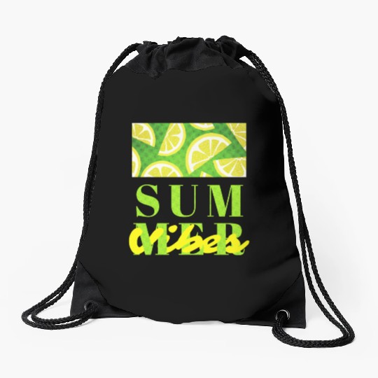 Lemon Fresh Summer Mood – Minimalist Citrus Art Drawstring Bags