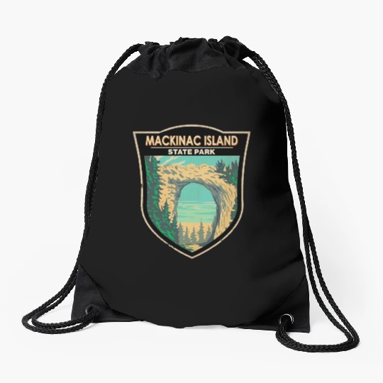 Mackinac Island Drawstring Bags