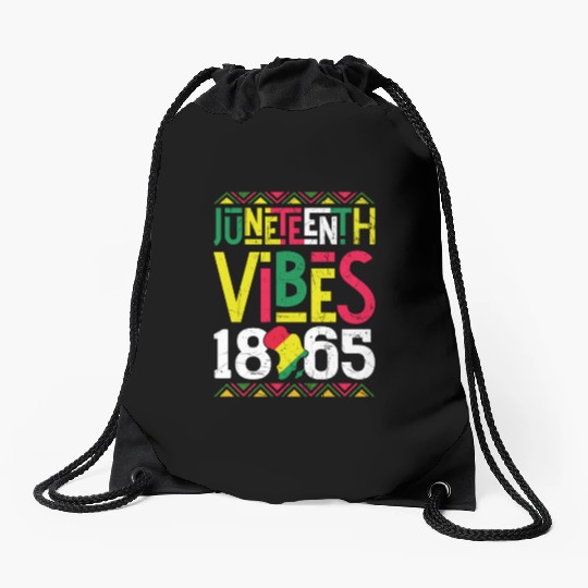 Juneteenth Vibes Black Freedom Drawstring Bags