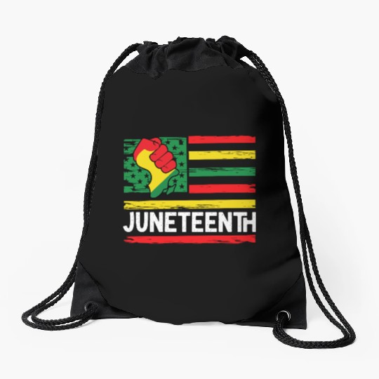 Freedom Day Juneteenth Black And Proud Drawstring Bags