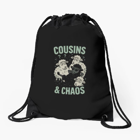 Funny Black Sheep Cousin Quirky Family Outcast Drawstring Bags