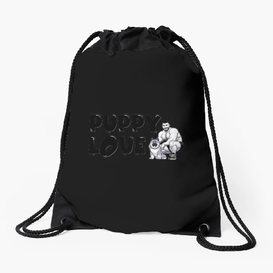 Puppy Love Drawstring Bags