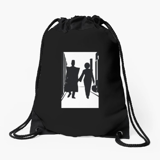 African Couple Stepping Out Drawstring Bags