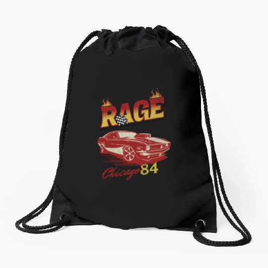 Vintage Rage Chicago 84 Muscle Car Art Drawstring Bags
