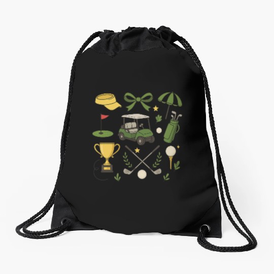 Preppy Golf Coquette Golf Drawstring Bags