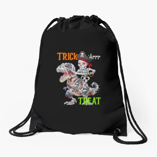 Halloween Mummy T rex Pirate Skeleton Trick Treat Drawstring Bags