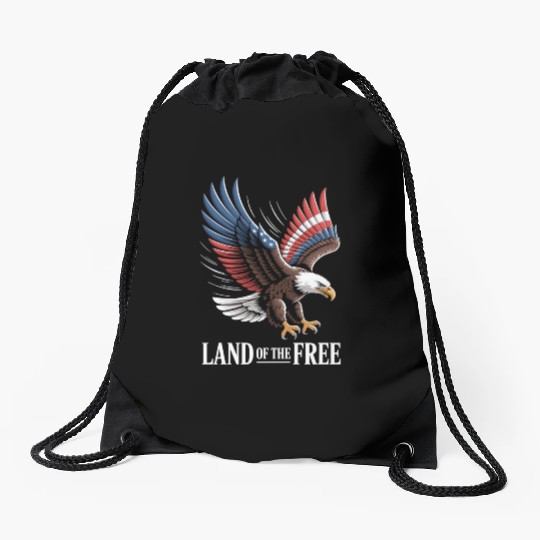 Land of the Free Drawstring Bags