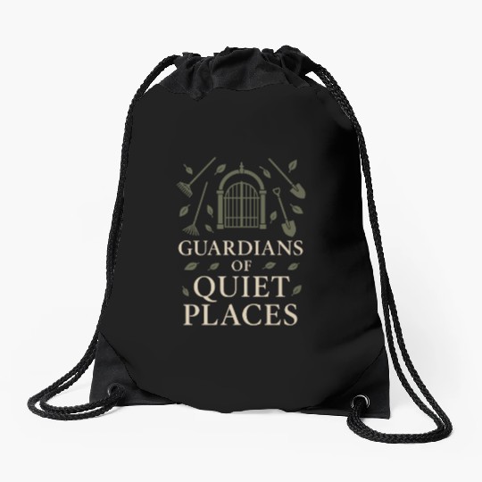 Cemetery Worker Groundskeeper Graveyard Memorial Drawstring Bags