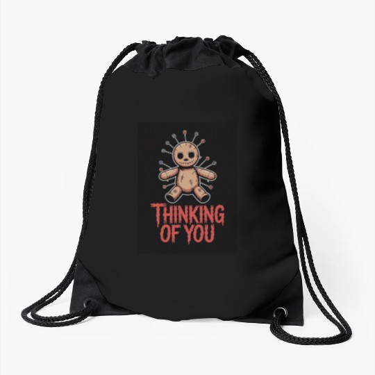 Voodoo Doll Humor – Thinking of You Dark Sarcastic Drawstring Bags