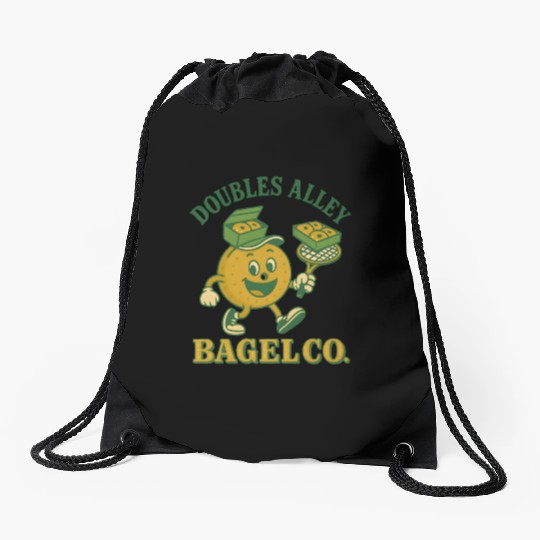 Funny Tennis Humor Drawstring Bags - Doubles Alley Bagel Co.