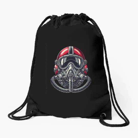 Pilots Helmet Design Drawstring Bags