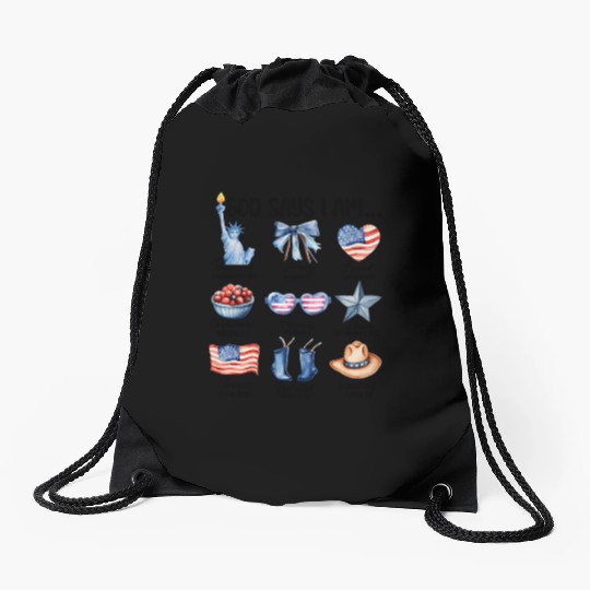 Christian God Says I Am Drawstring Bags