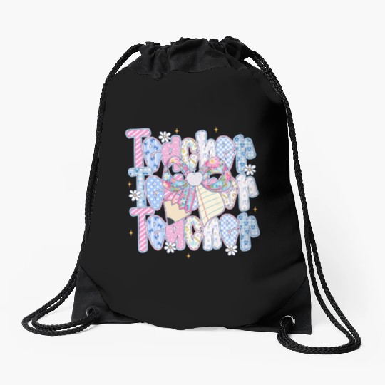 Preppy Teacher Coquette Drawstring Bags
