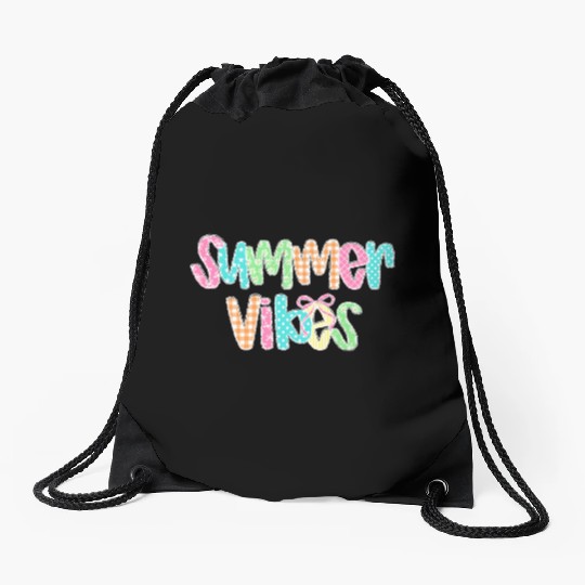 Preppy Summer Vibes Drawstring Bags