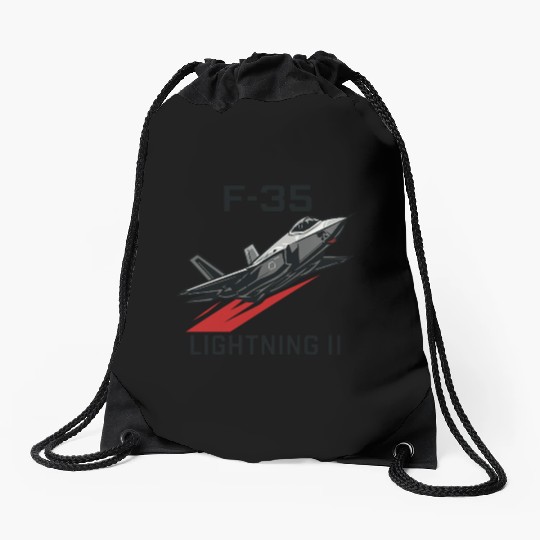 F-35 Lightning II Stealth Fighter Jet Art Drawstring Bags
