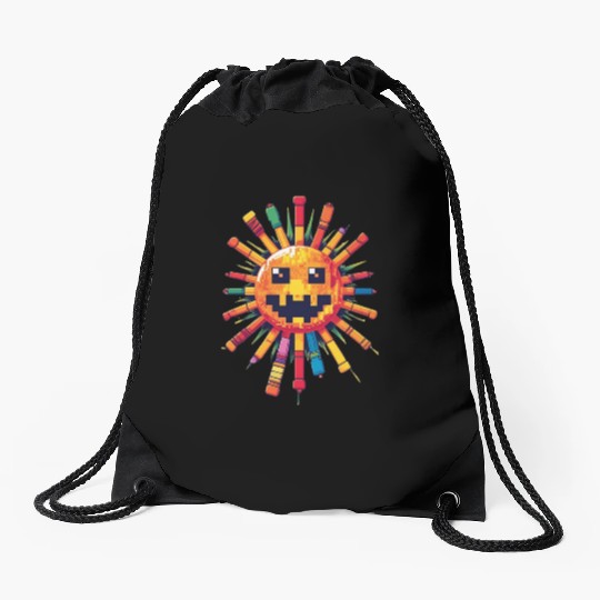 Pixel Sun Joystick Drawstring Bags