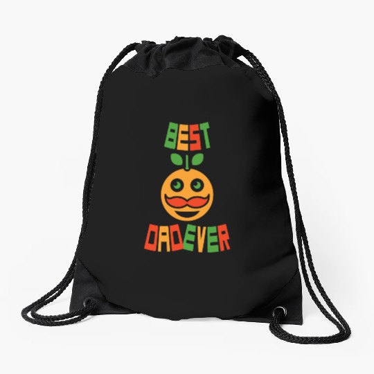 Best Orange Dad Ever Drawstring Bags