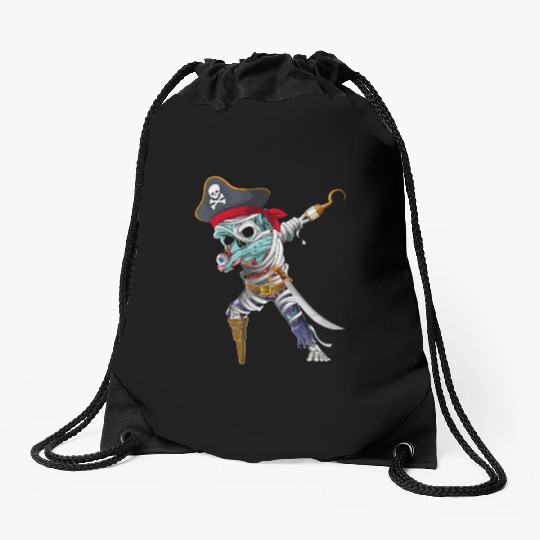 Dabbing Mummy Zombie Pirate Halloween Pirate Drawstring Bags