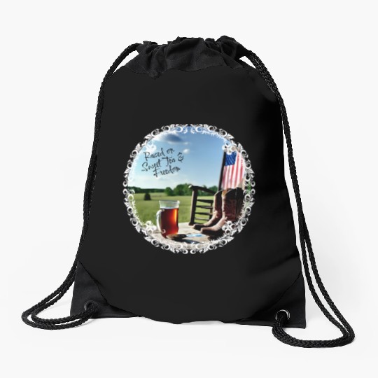 Raised On Sweet Tea & Freedom Drawstring Bags