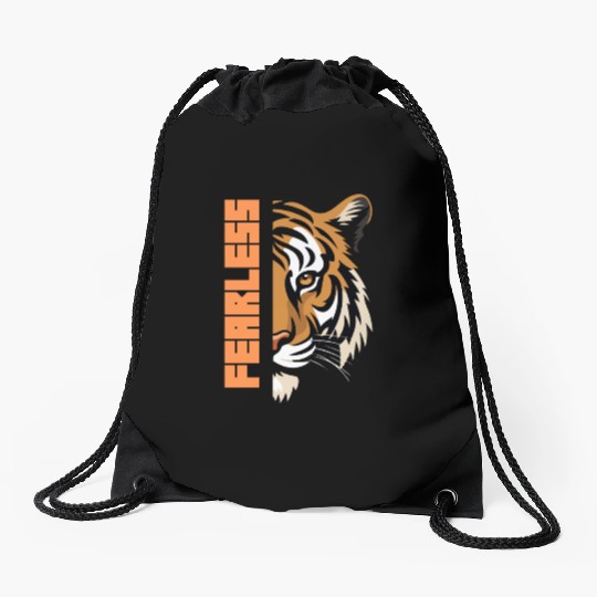 Fearless Tiger Graphic Drawstring Bags
