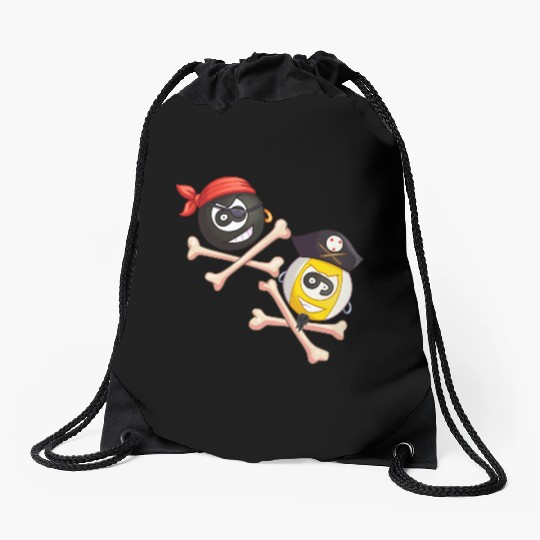 8-ball & 9-ball pirate duo (Pocket) Drawstring Bags