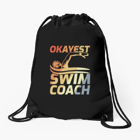 Funny Swimming Coach Drawstring Bags