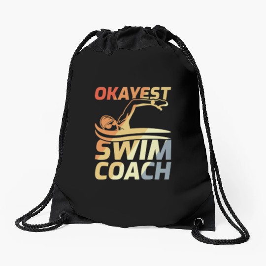 Funny Swimming Coach Drawstring Bags