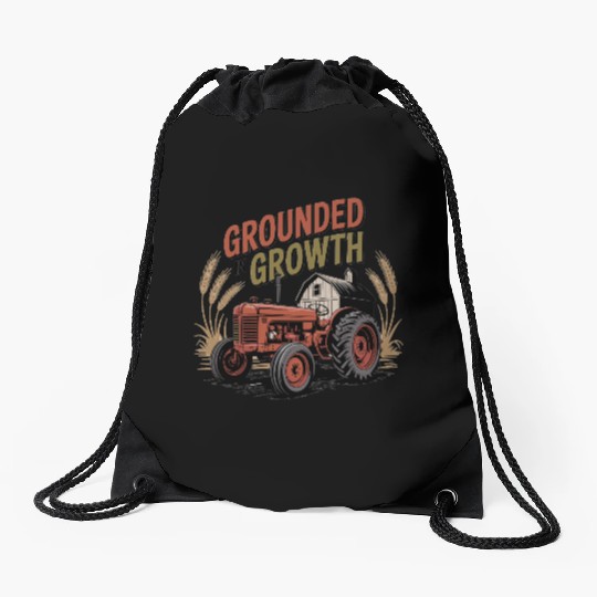Grounded in Growth Drawstring Bags