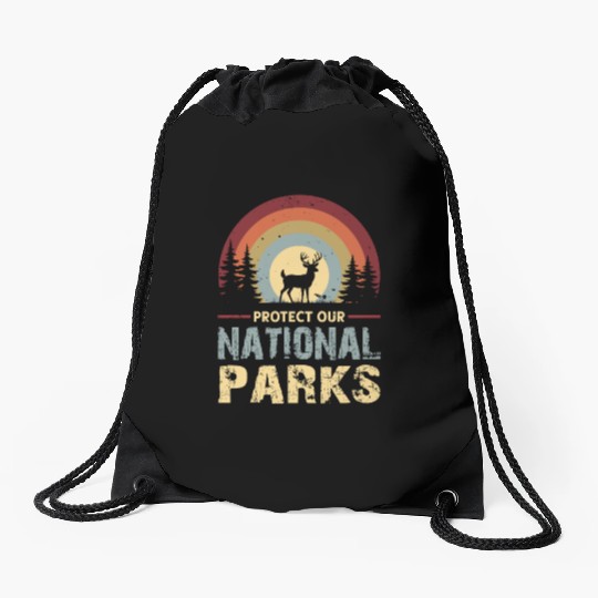 Protect our national parks Drawstring Bags