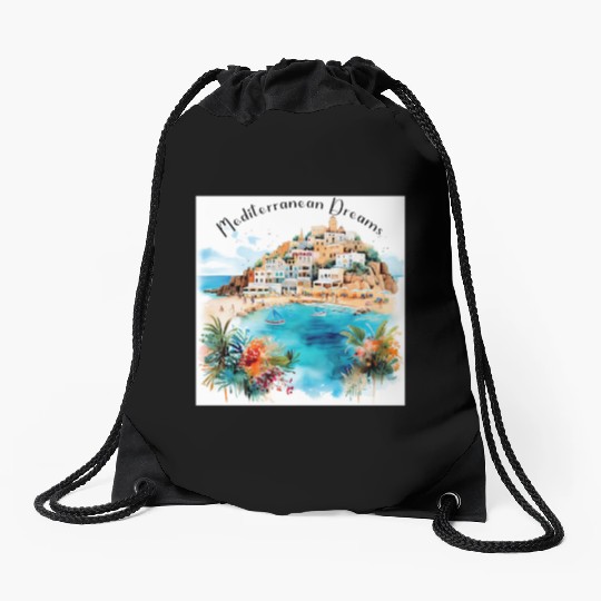 Mediterranean Dreams Drawstring Bags