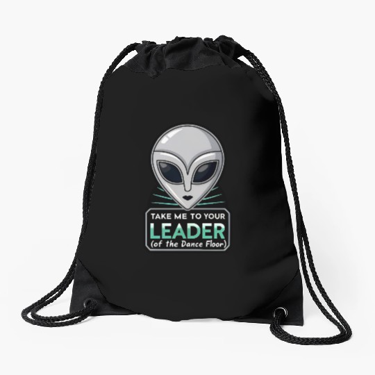 Take Me To Your Leader Alien Rave Retro 2000s Y2K Drawstring Bags