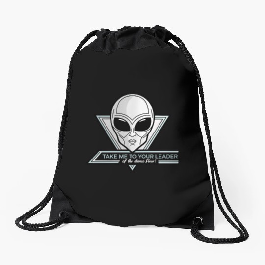 Take Me To Your Leader Alien Rave Retro 2000s Y2K Drawstring Bags