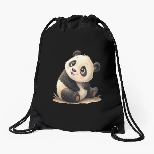 Bamboo Bliss Panda Drawstring Bags