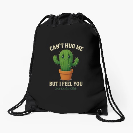 Sad Cactus Club Drawstring Bags