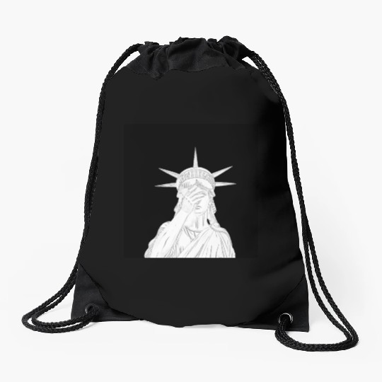 Oh the shame Statue of Liberty US for sale chaos Drawstring Bags