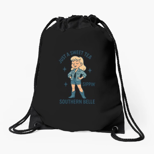 Sweet Tea Southern Belle Drawstring Bags