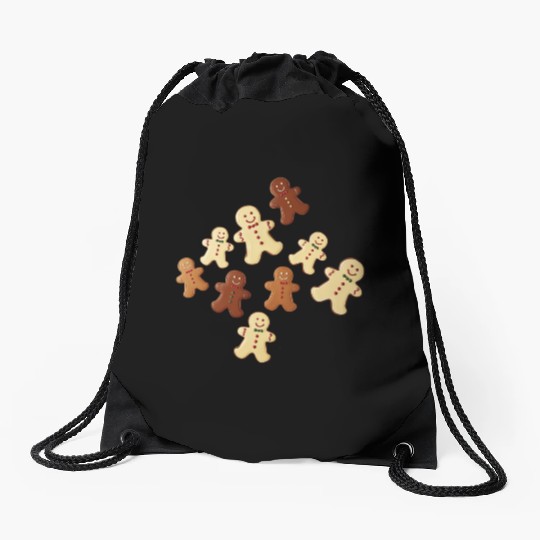 Gingerbread Man Cookie Christmas Drawstring Bags