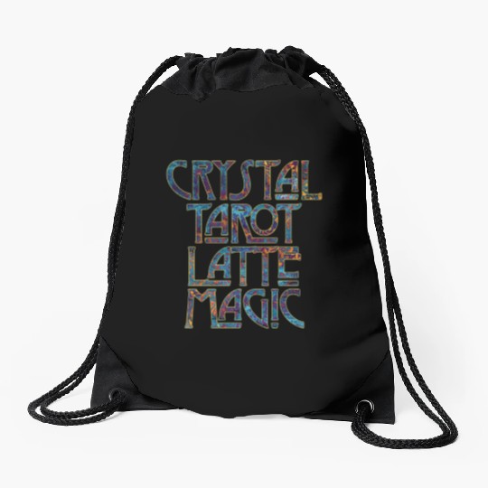 Crystal Tarot Latte Magic-Coffee Coven Collective Drawstring Bags