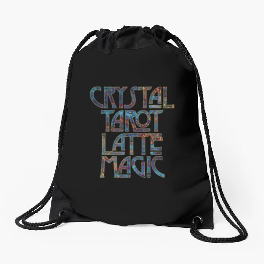Crystal Tarot Latte Magic-Coffee Coven Collective Drawstring Bags