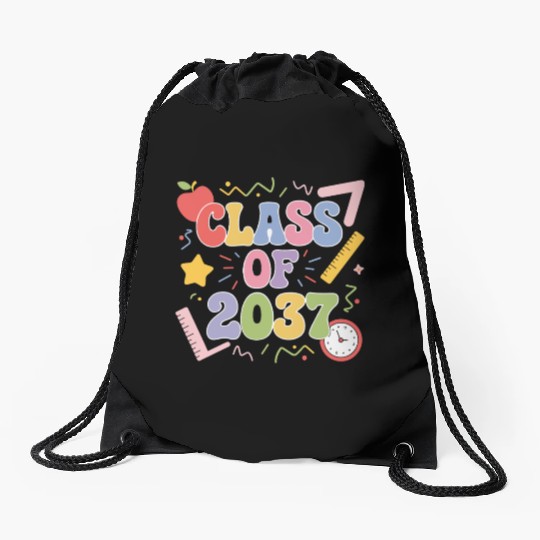 Class of 2037 Grow With Me, Funny back to school Drawstring Bags