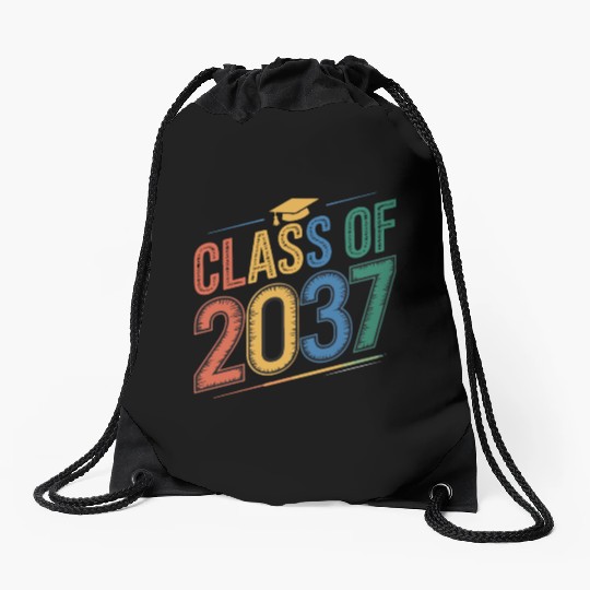 Class of 2037 Grow With Me, Funny back to school Drawstring Bags