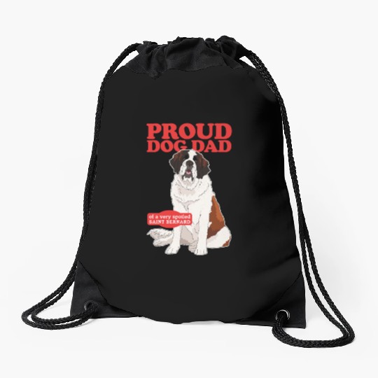 Saint Bernard Dog Dad St. Bernhard Drawstring Bags