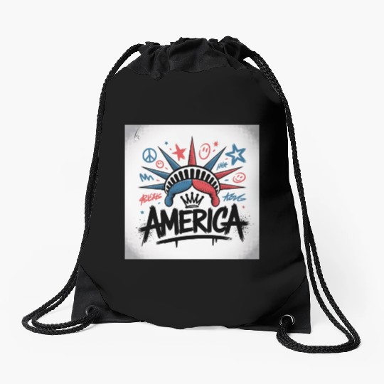 Statue of Liberty USA Graffiti Zero Limit Brand Drawstring Bags