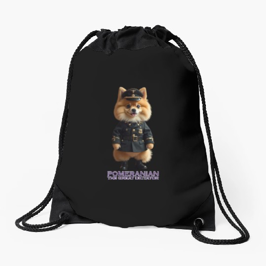 Pomeranian The Great Dictator Drawstring Bags