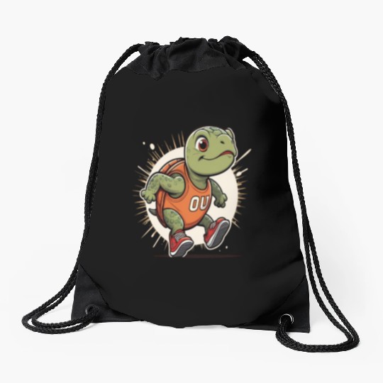 Running Late Turtle Relatable Fitness Drawstring Bags