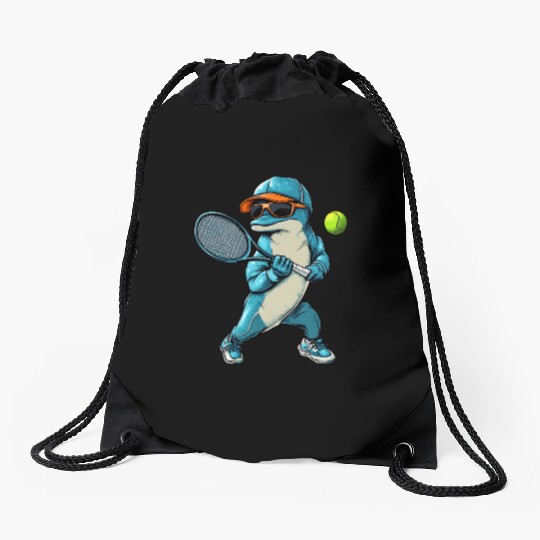 Dolphins Tennis Drawstring Bags